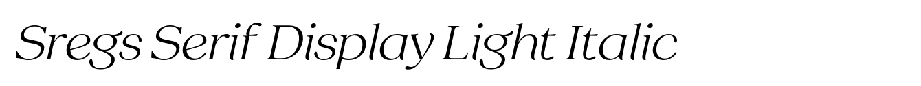Sregs Serif Display Light Italic